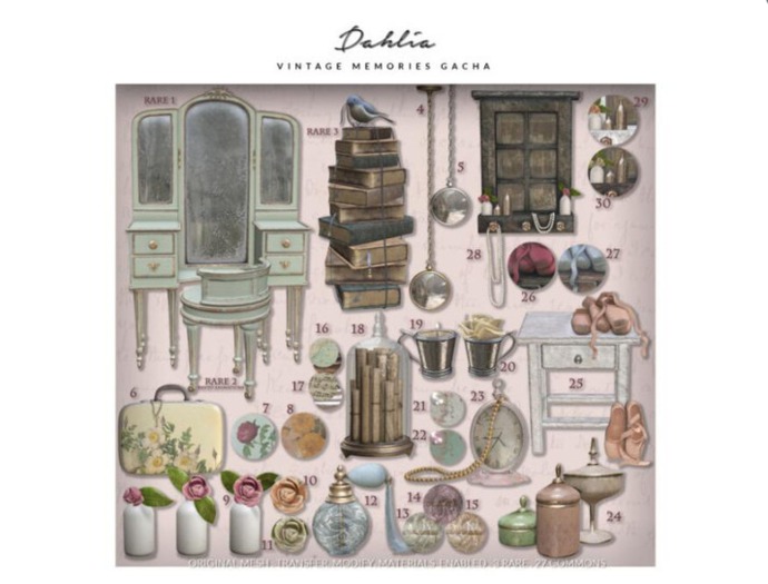 Dahlia - Vintage Memories - Ballet Stool - Blue