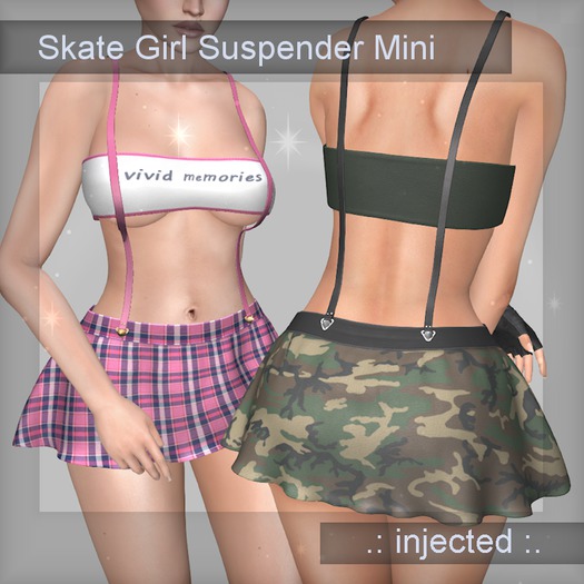 .: injected :. - Skate Girl Suspenders Mini -FULL SET- 12 styles w/ HUD 