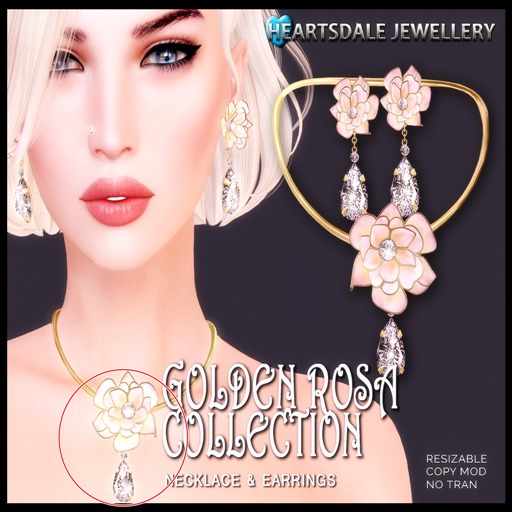 {HJ) Golden Rosa Necklace Blush
