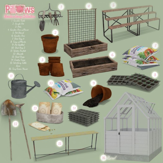 16. [P] Pillows, GA: Tiny Green House RARE