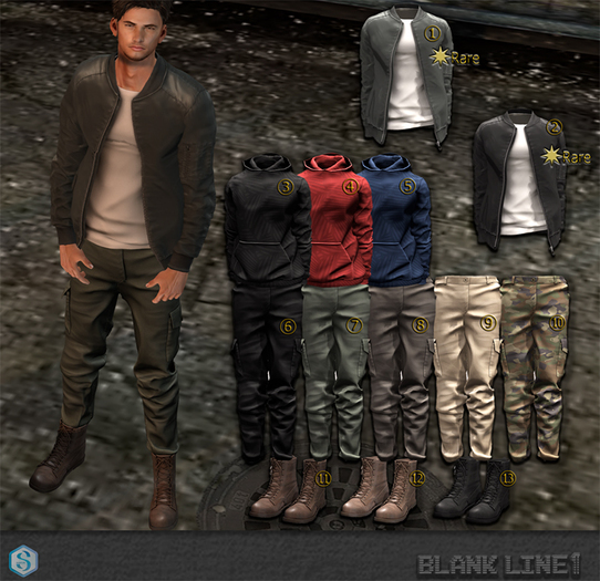 BlankLine MilitaryBlousonGacha03 (HoodieBlackB)