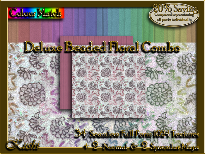 !Kushi! DeluxeBeadedFloralCOMBO Textures -WearToUnpack