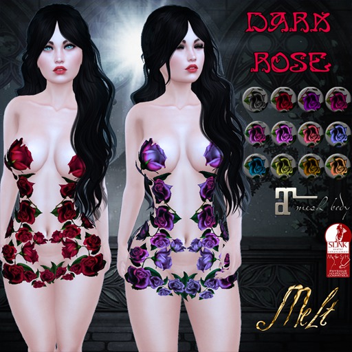 {Melt} Dark Rose Dress DEMO