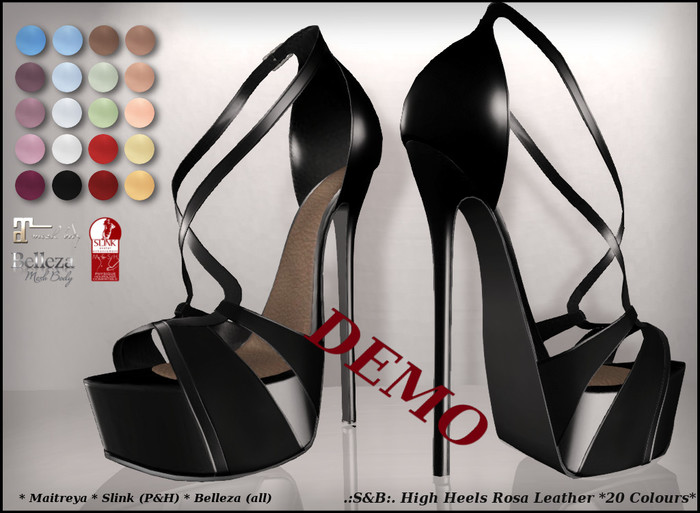 .:S&B:. High Heels Rosa Leather *20 Colours* Demo