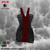 Strappy Leather Dress  black red  boxed