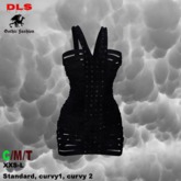 Strappy Leather Dress black  boxed