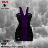 Strappy Leather Dress black purple  boxed