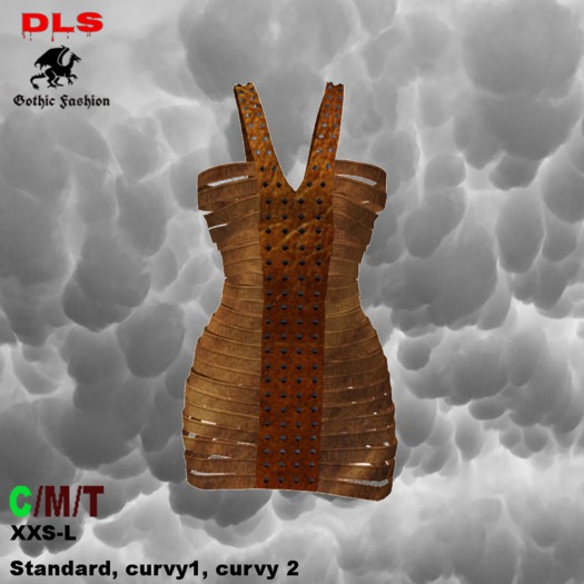 Strappy Leather Dress brown vintage  boxed