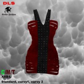 Strappy Leather Dress red black  boxed