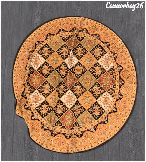 2. ROUND VICTORIAN CRUMPLED RUG CB26 C/M