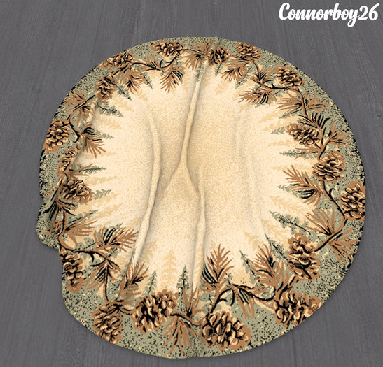 5. ROUND VICTORIAN RUSTIC CRUMPLED RUG CB26 C/M