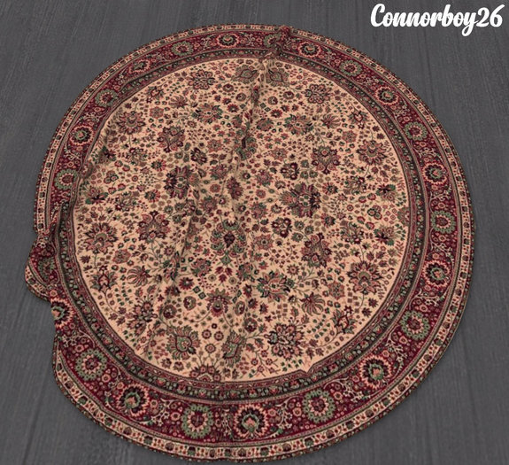 8. ROUND VICTORIAN CRUMPLED RUG CB26 C/M