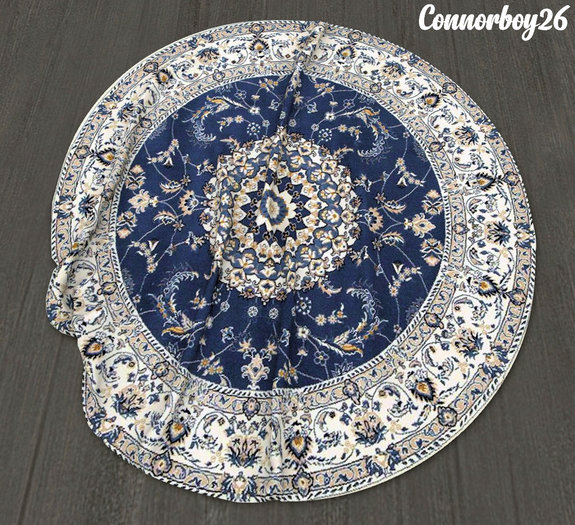 9B. ROUND VICTORIAN CRUMPLED RUG CB26 C/M