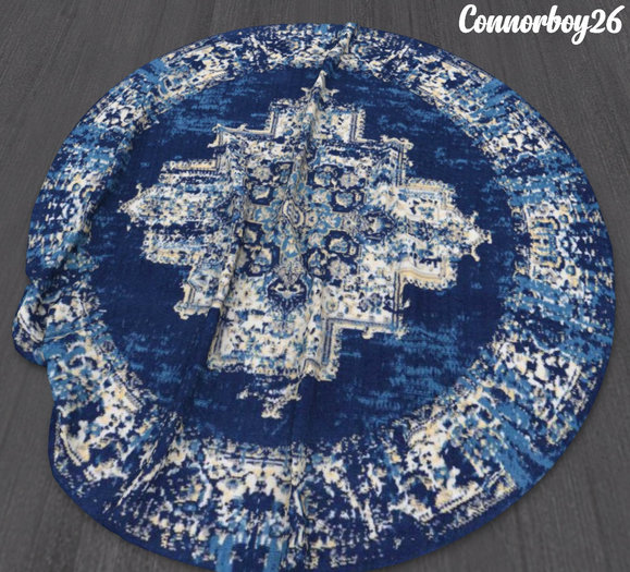 12. ROUND MODERN CRUMPLED RUG CB26 C/M