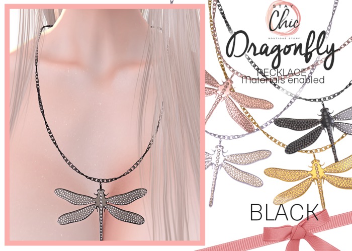 Stay Chic - Dragonfly necklace black