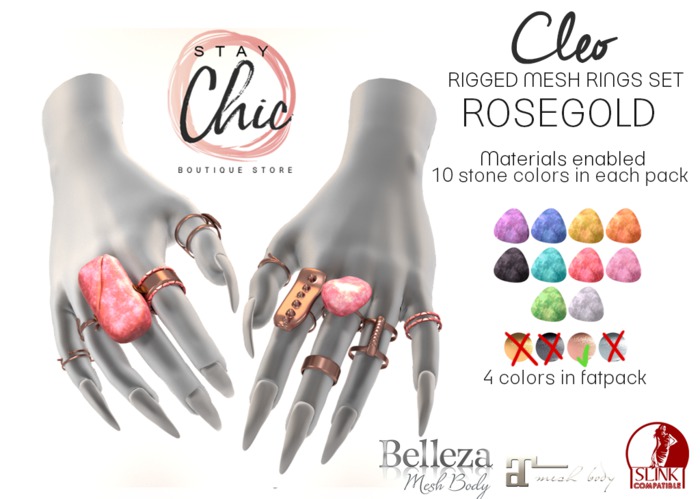 Stay Chic - Cleo rings ROSEGOLD(add me)