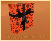 ~FDA~ Black on Orange Halloween Gift Box