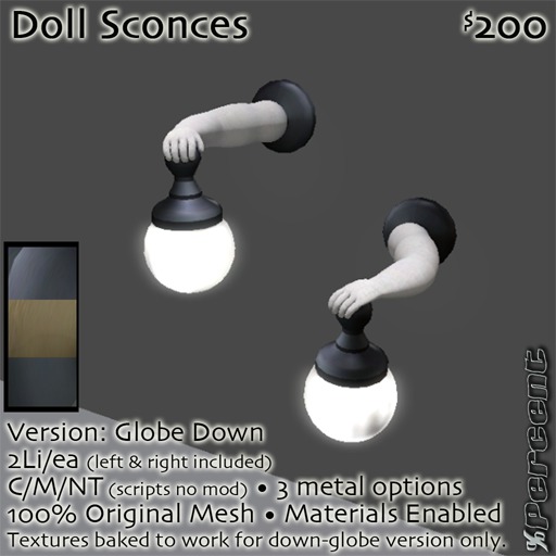 % Doll Sconces (down) *MESH*