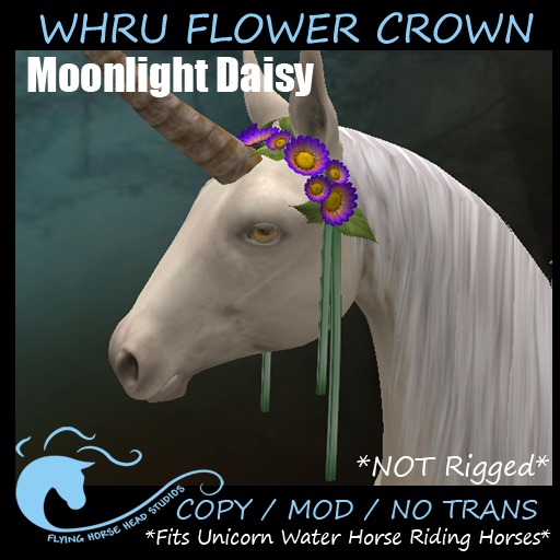 WH Riding Unicorn Daisy Flower Crown-Moonlight