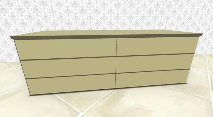 GP CELINE CHEST OF 6 DRAWERS - Cream  - 8 prims LI