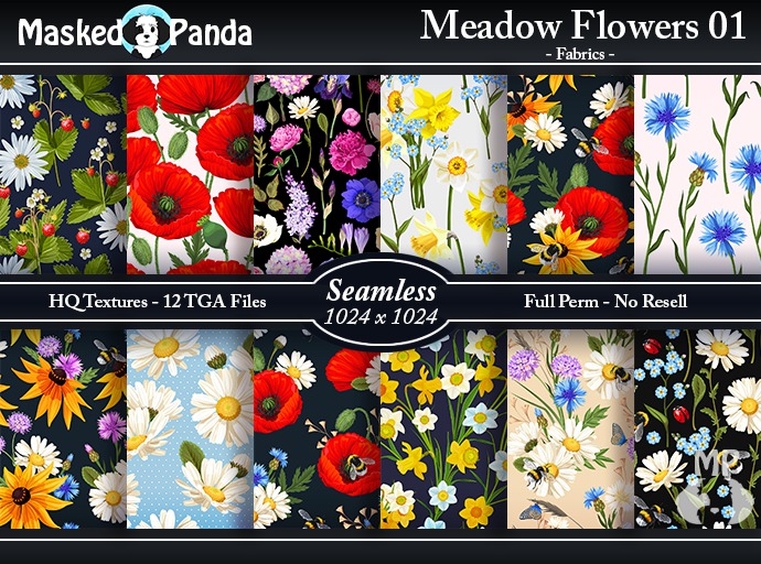 #23 Masked Panda - Meadow Flowers 01