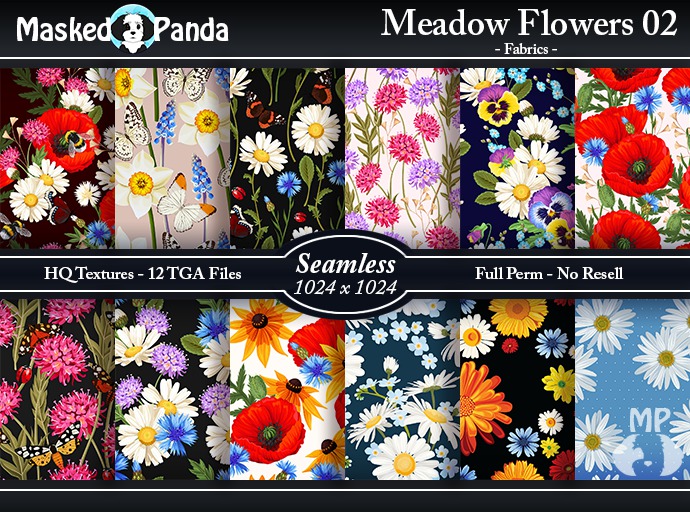 MP Meadow Flowers 02 - Seamless Fabric Textures - Full Perm