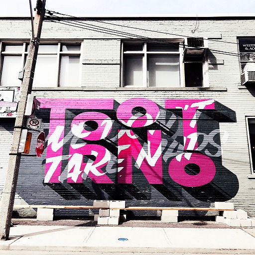 Pink Graffiti Building Canvas