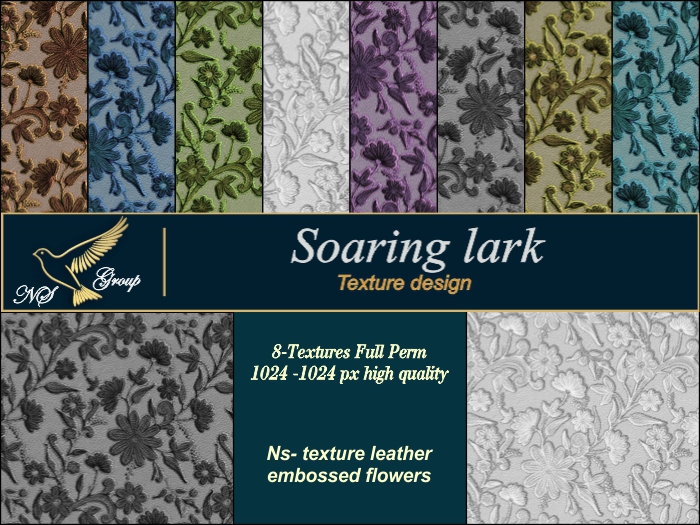 Ns- texture leather-embossed flowers