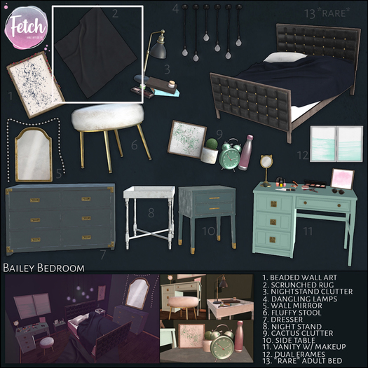 [Fetch] Bailey Bedroom - 2. Scrunched Rug (Rez me to unpack)