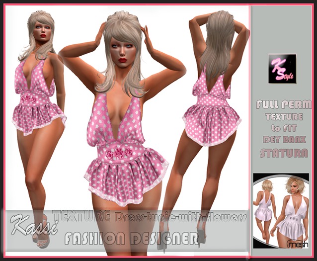 Texture Dress tunic with flowers4