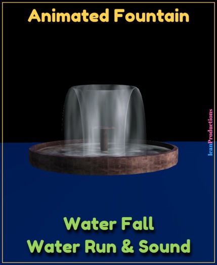 Animated Fountain Water Fall Water Run & Sound