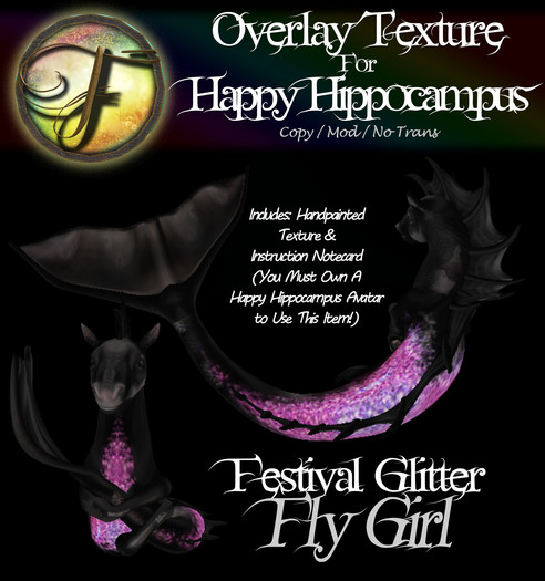 Folly - Happy Hippocampus Overlay Texture - Glitter Fly Girl