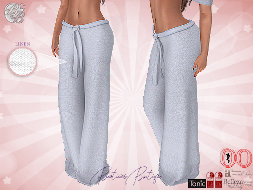 Beach Blue Linen Pants