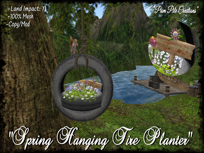 ~PPC~ Spring Hanging Tire Planter BOXED
