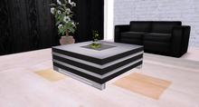 Living Room Low Table - Black & Silver Brushed Metal, 1 LI
