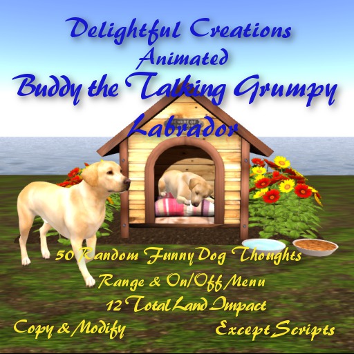 Animated Buddy the Grumpy Labrador, 12Li, Bagged