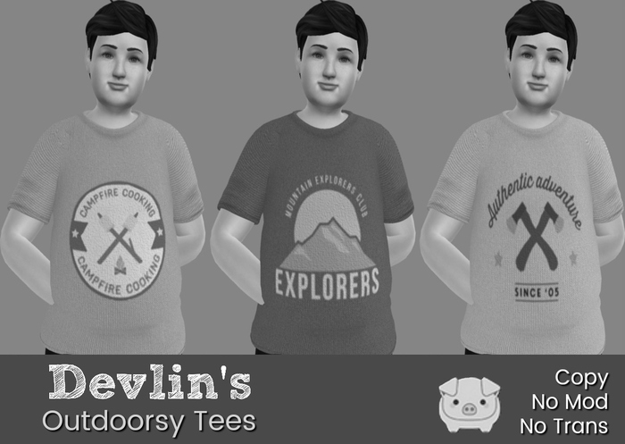 Devlin's (wear) Piggu Outdoorsy Tees DEMO