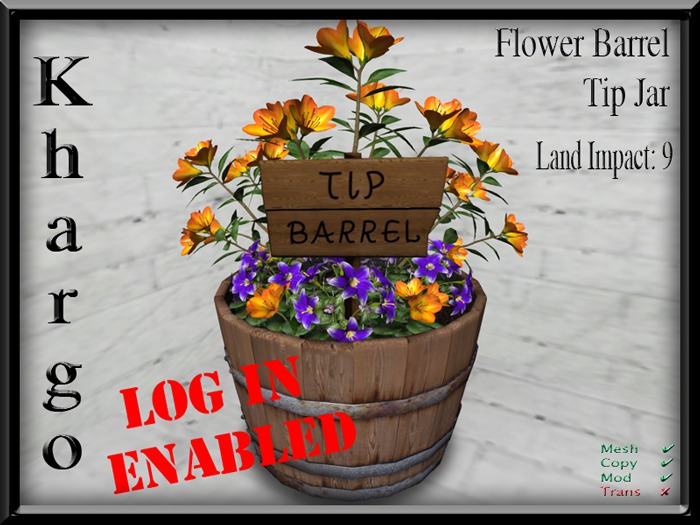 flower barrel tip jar - log in - boxed V2