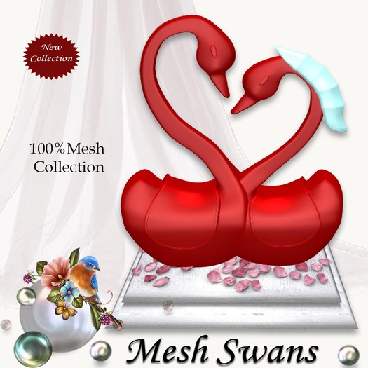Mesh Swans Weddings red