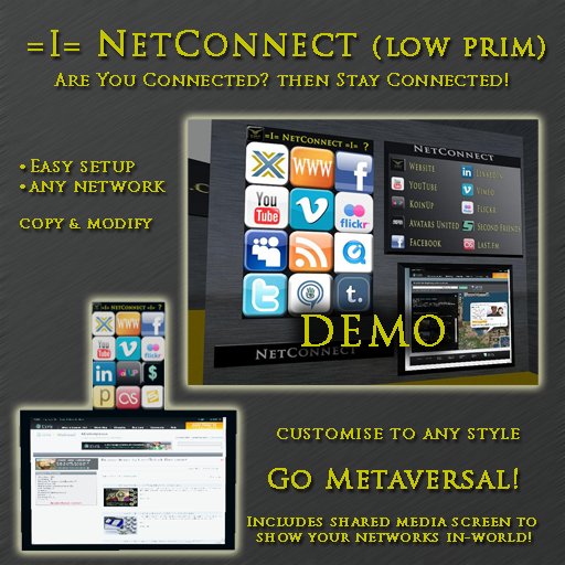 =I= NetConnect Panel (Low Prim) v1.0 DEMO