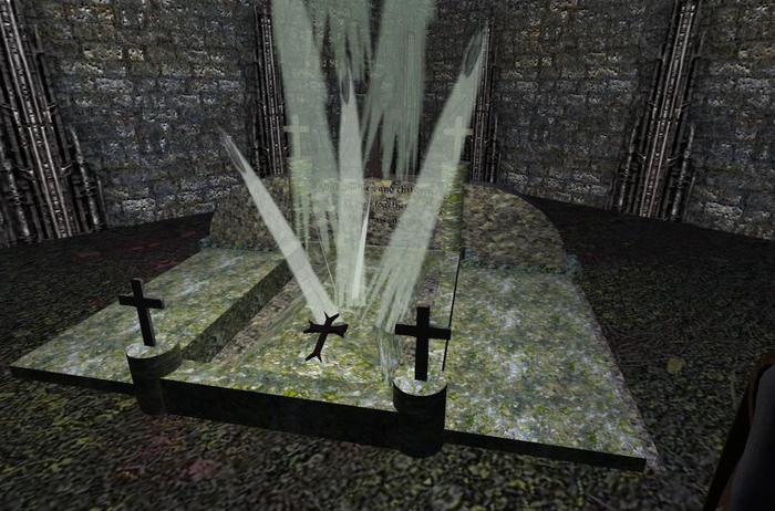 Haunted tombstone, scripted ghosts and sound effects, sculpty for your cemetery