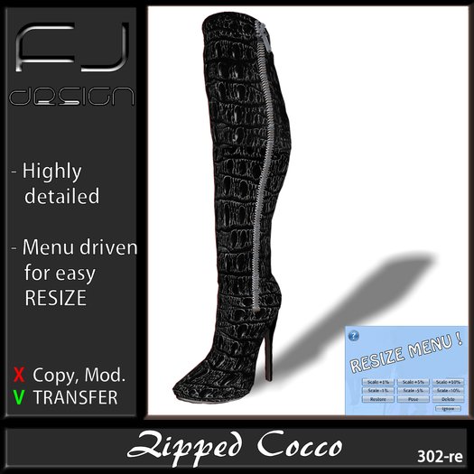 FJ Design Zipped Cocco Boots