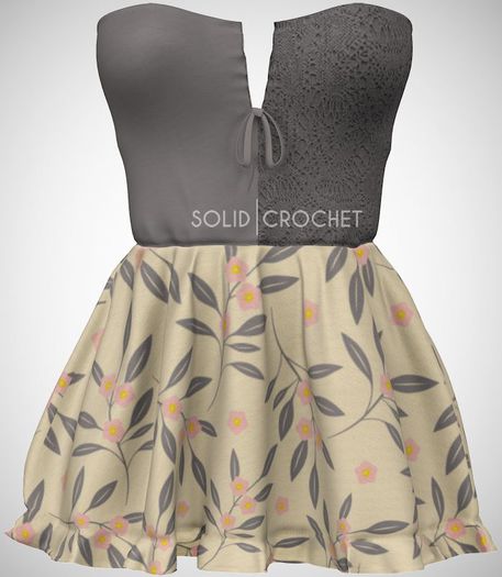 ChicModa // Charlene Dress // DK GRAY FLORAL