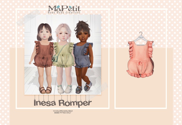 [M] Bebe Inesa Romper (Fitted) - Tea Cake