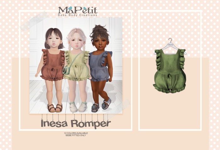 [M] Bebe Inesa Romper (Fitted) - Green Tea