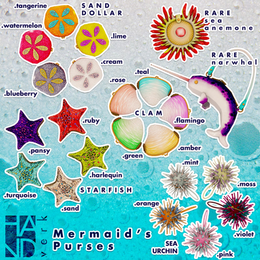 [HANDverk] Mermaid's Purses - Sand Dollar - Lime