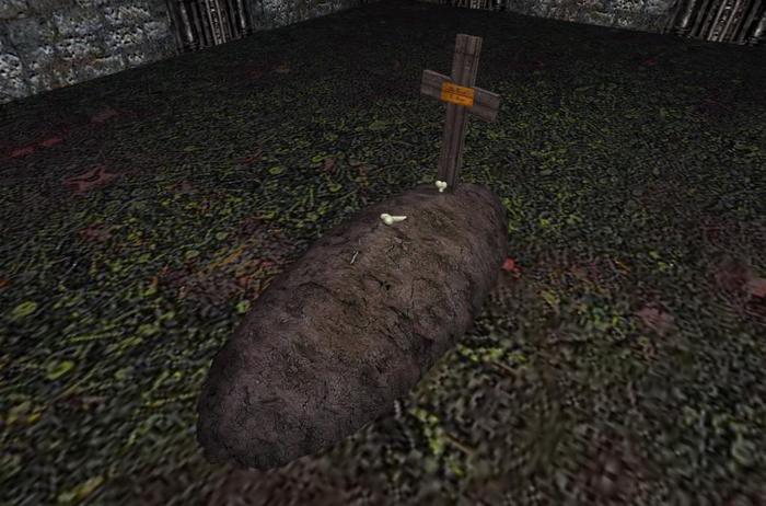 simple tomb with bones for your cemetery