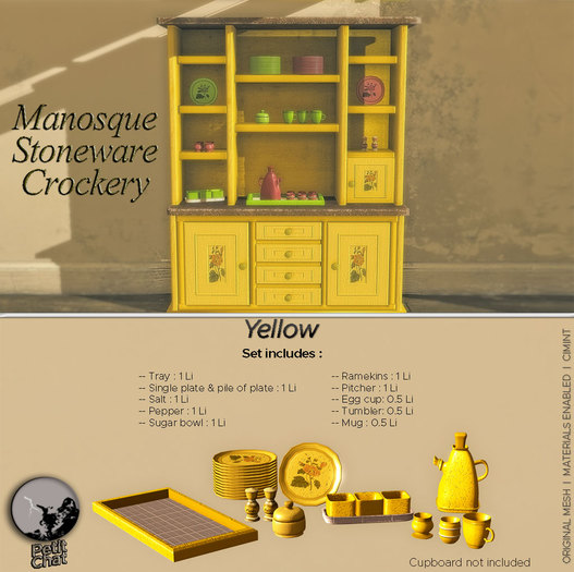 *PC* Manosque Stoneware Crockery Yellow
