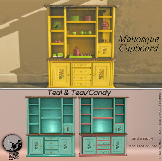 *PC* Manosque Cupboard Teal & Teal/Candy