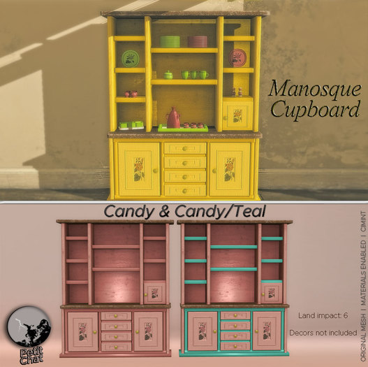*PC* Manosque Cupboard Candy & Candy/Teal 